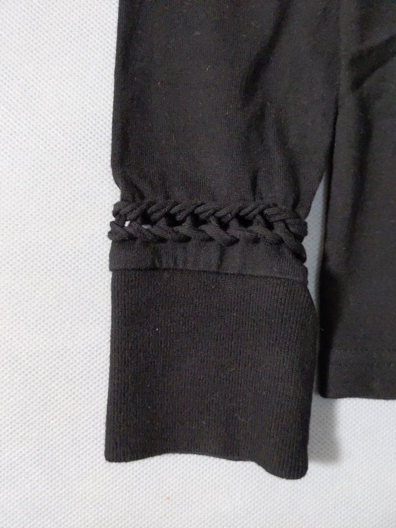 NUMBER (N)INE 編み込みVネック長袖Tシャツ トップス黒size０