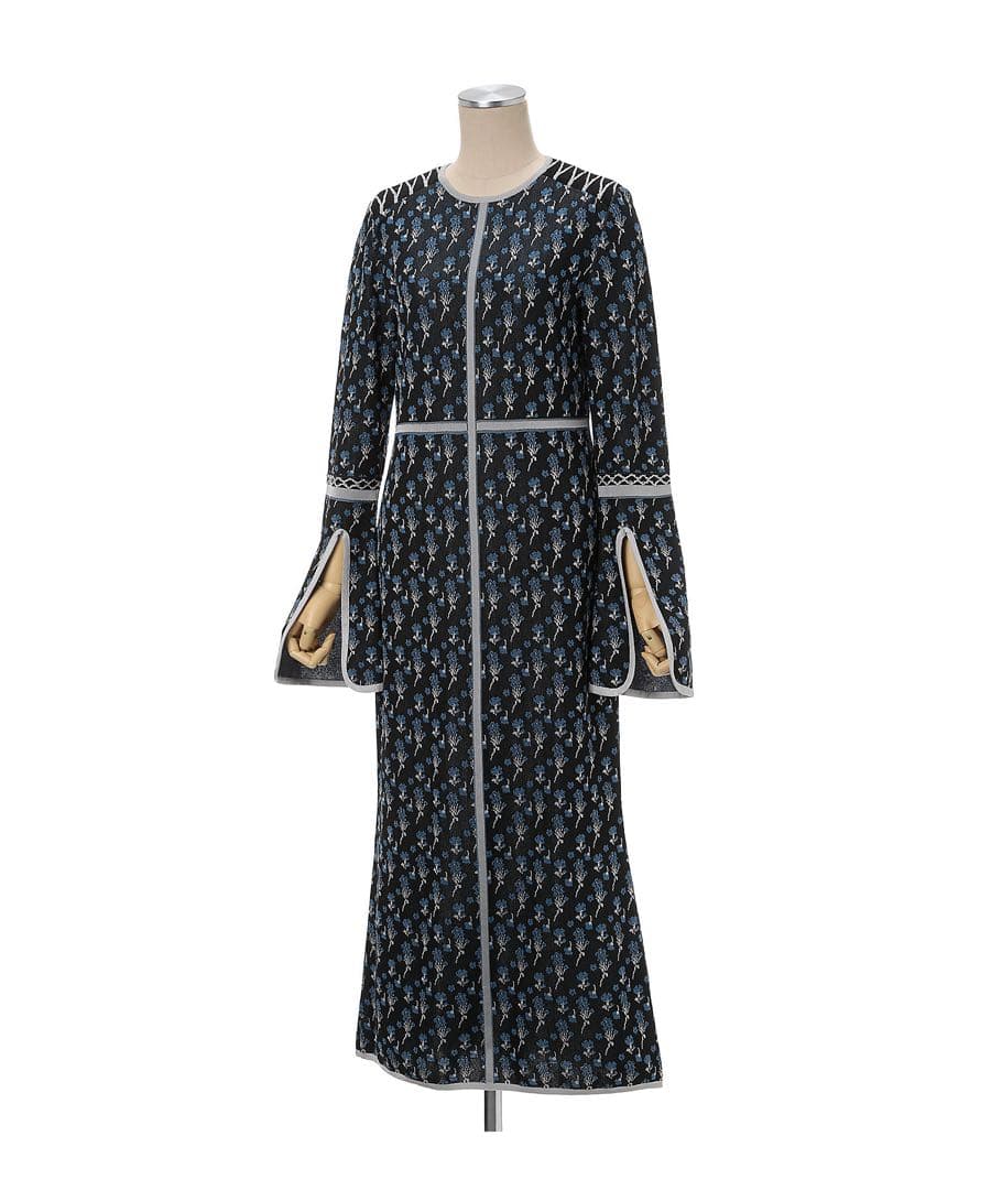 Mame Kurogouchi マメクロゴウチ 花柄ニットワンピース