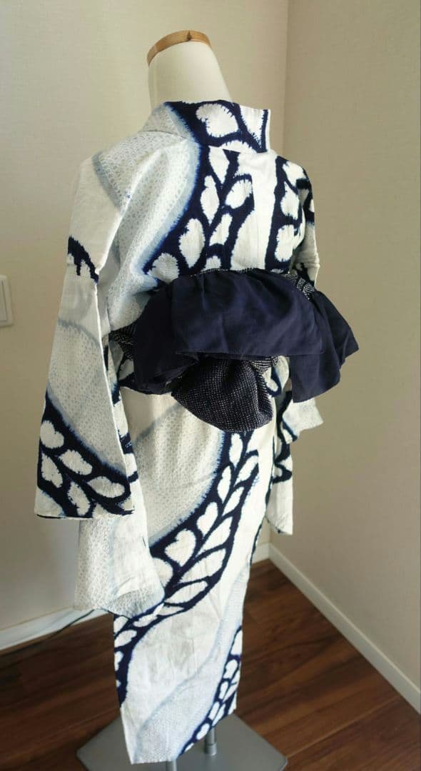 浴衣　有松鳴海絞り　伝統工芸品　変わり縞　綿