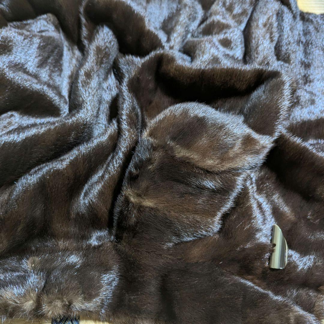 サガミンク SAGA MINK デミバフ ダーク 毛皮 コート リアルファー