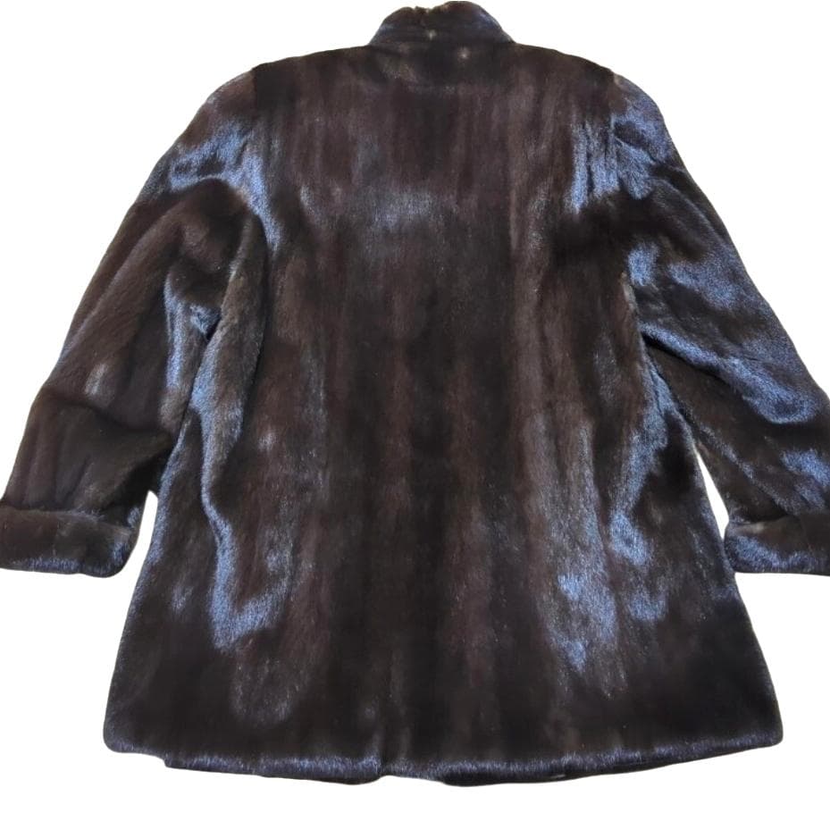 サガミンク SAGA MINK デミバフ ダーク 毛皮 コート リアルファー