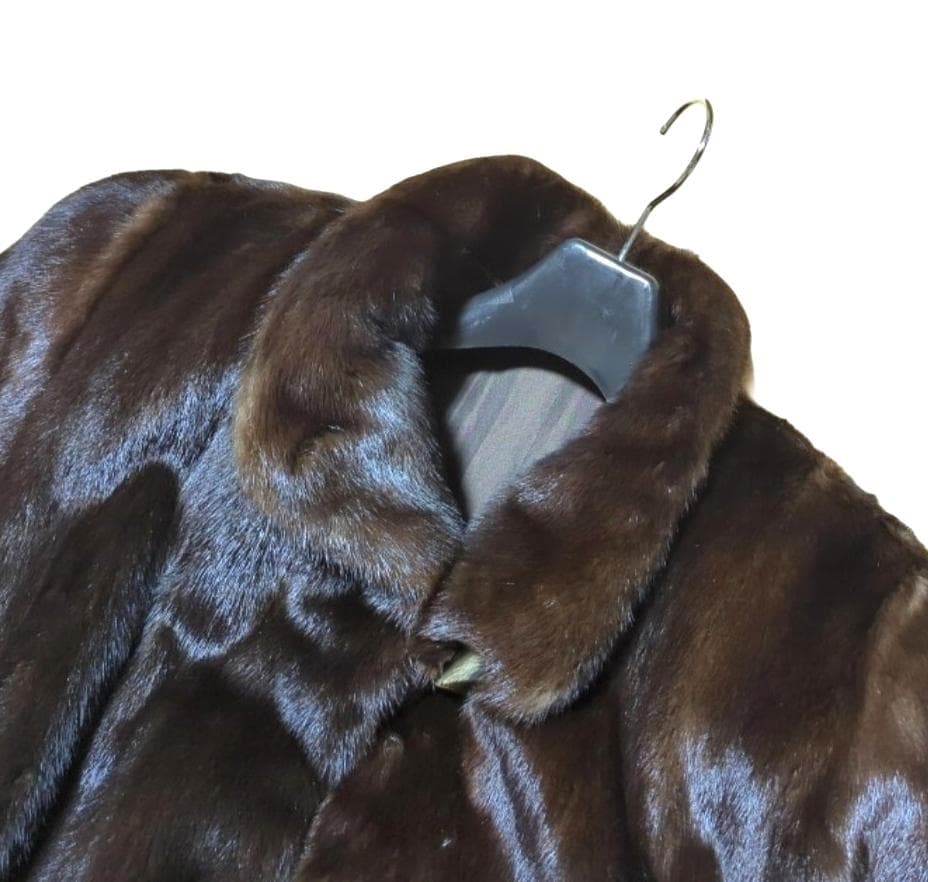 サガミンク SAGA MINK デミバフ ダーク 毛皮 コート リアルファー