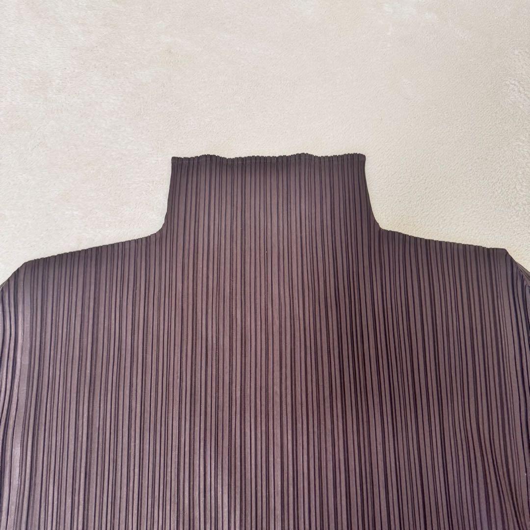 PLEATS PLEASE プリーツ　ブラウン　オーバーサイズ　長袖　ハイネック