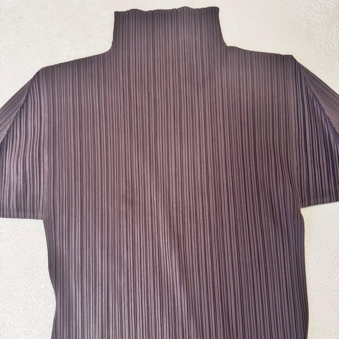 PLEATS PLEASE プリーツ　ブラウン　オーバーサイズ　長袖　ハイネック