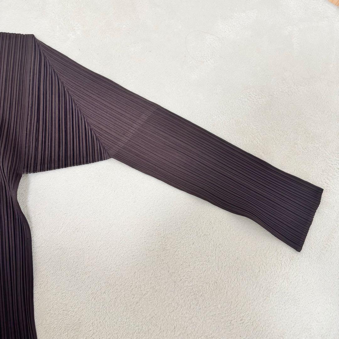 PLEATS PLEASE プリーツ　ブラウン　オーバーサイズ　長袖　ハイネック