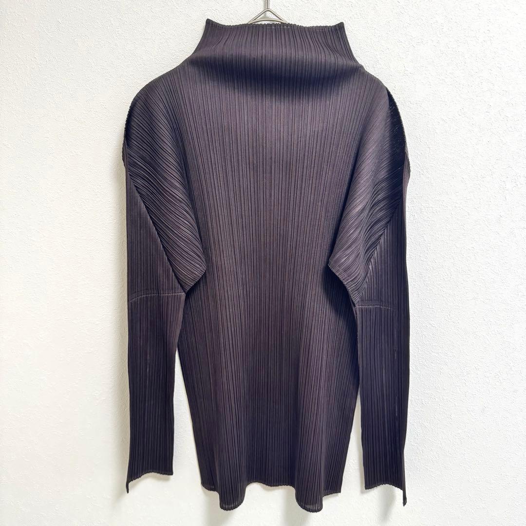 PLEATS PLEASE プリーツ　ブラウン　オーバーサイズ　長袖　ハイネック