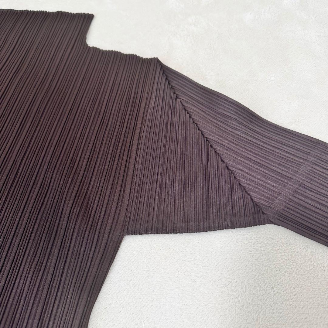 PLEATS PLEASE プリーツ　ブラウン　オーバーサイズ　長袖　ハイネック