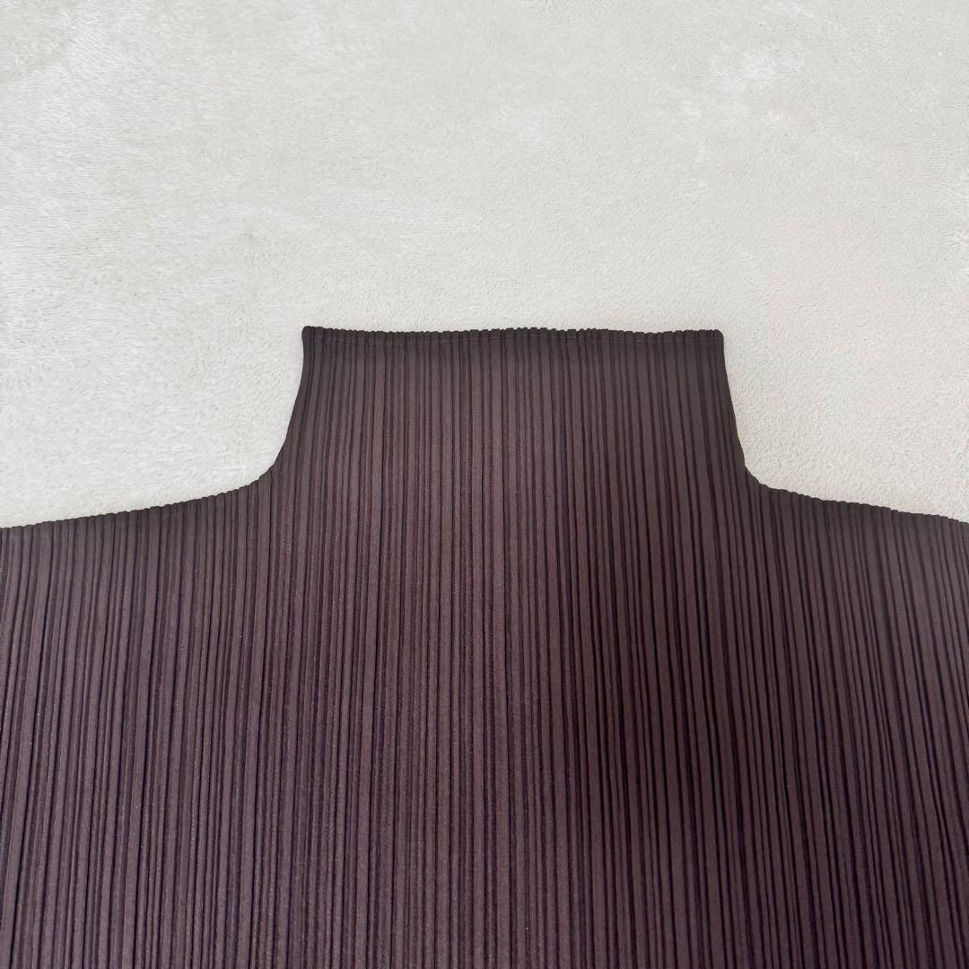 PLEATS PLEASE プリーツ　ブラウン　オーバーサイズ　長袖　ハイネック