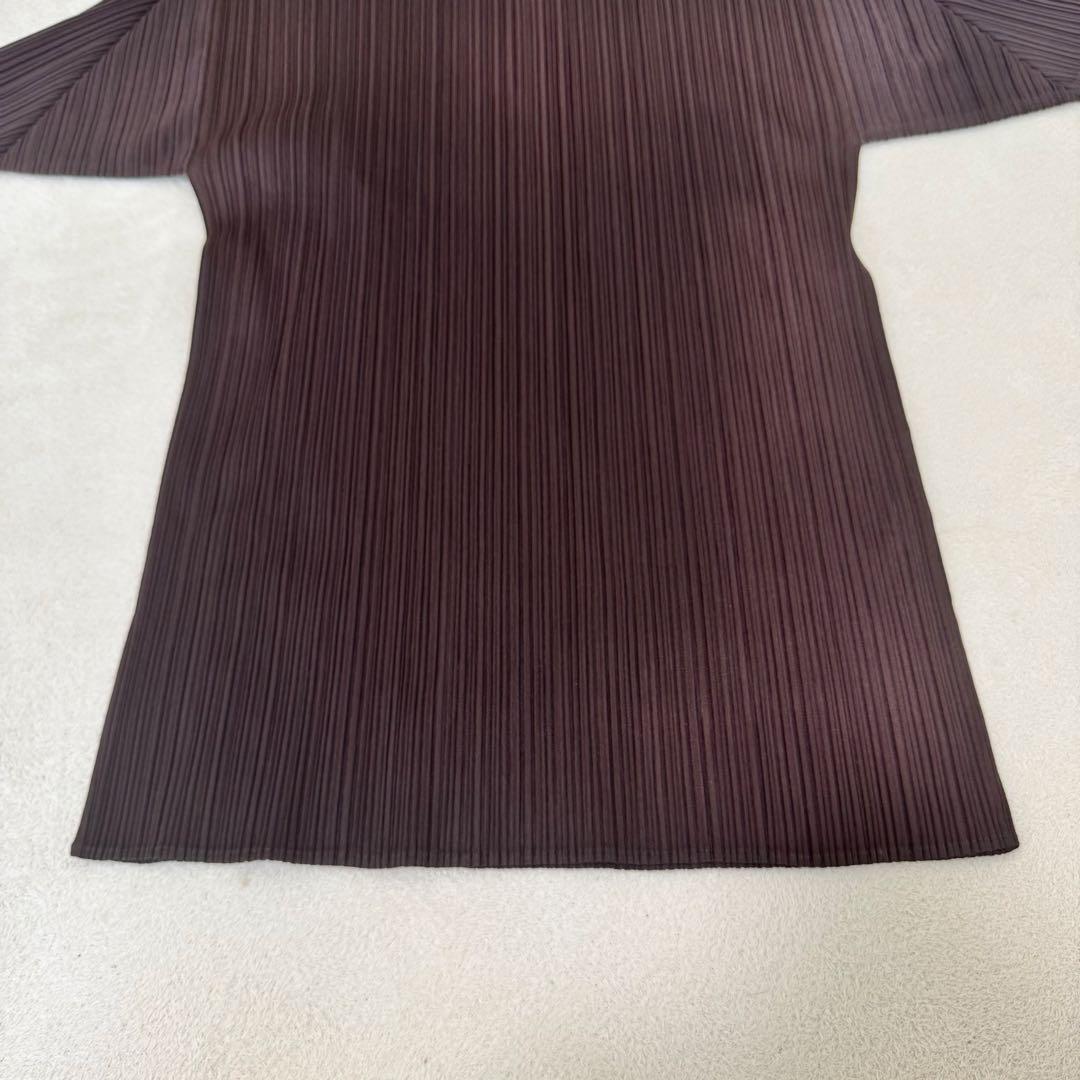 PLEATS PLEASE プリーツ　ブラウン　オーバーサイズ　長袖　ハイネック