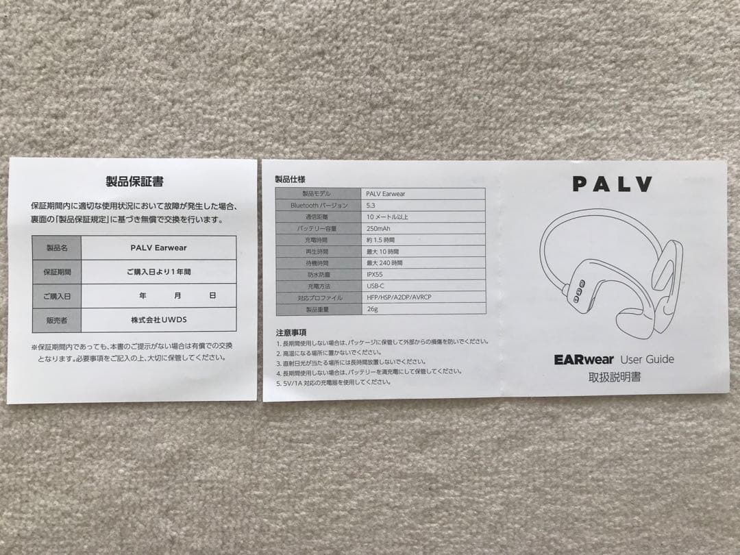 PALV 骨伝導イヤホン ブラック