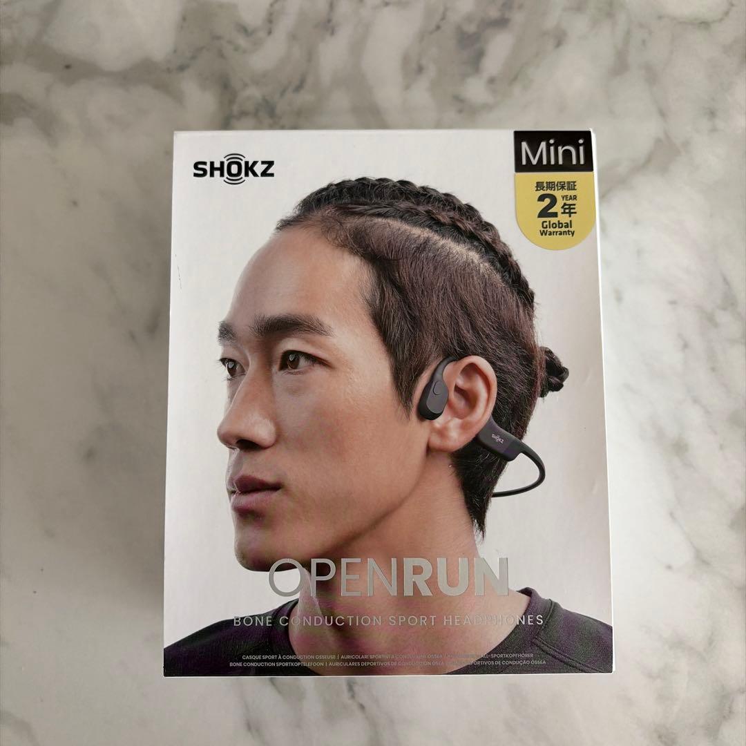 Shokz ワイヤレス骨伝導イヤホン OPEN Run Mini Black