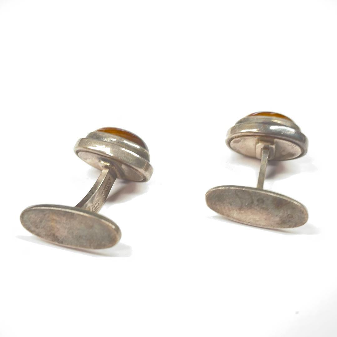 9828 ジョージジェンセン ヴィンテージカフス タイガーアイSILVER925