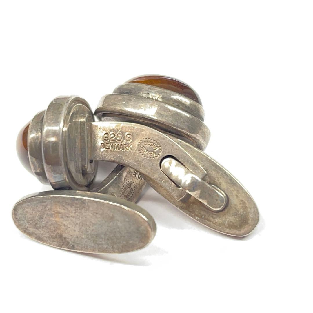 9828 ジョージジェンセン ヴィンテージカフス タイガーアイSILVER925