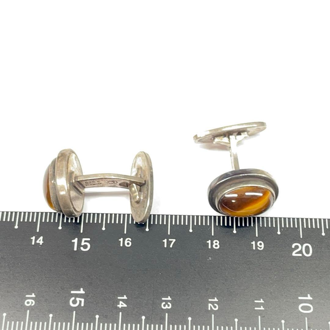 9828 ジョージジェンセン ヴィンテージカフス タイガーアイSILVER925