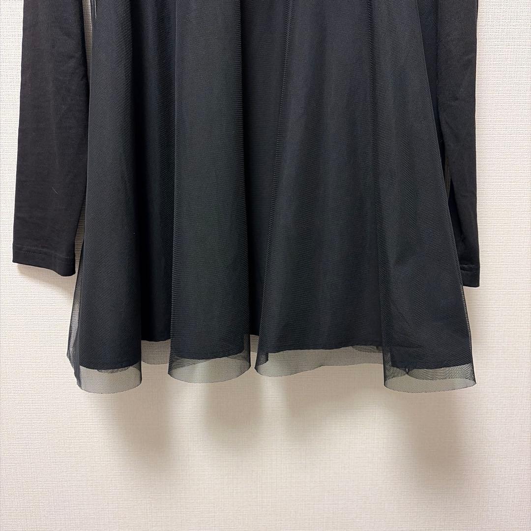 美品 BEARDSLEY ビアズリー チュール 切替カットソー チュニック 黒