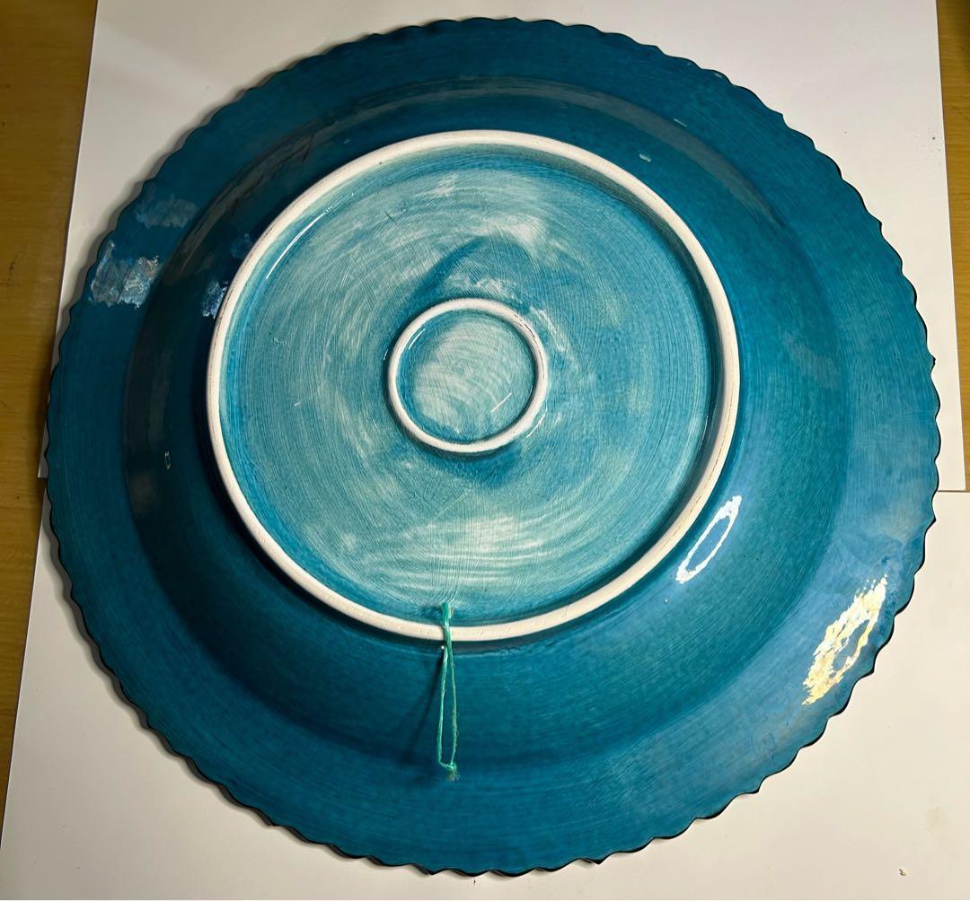 ターコイズを練り込んだ皿、壁掛け(購入者特典有り)