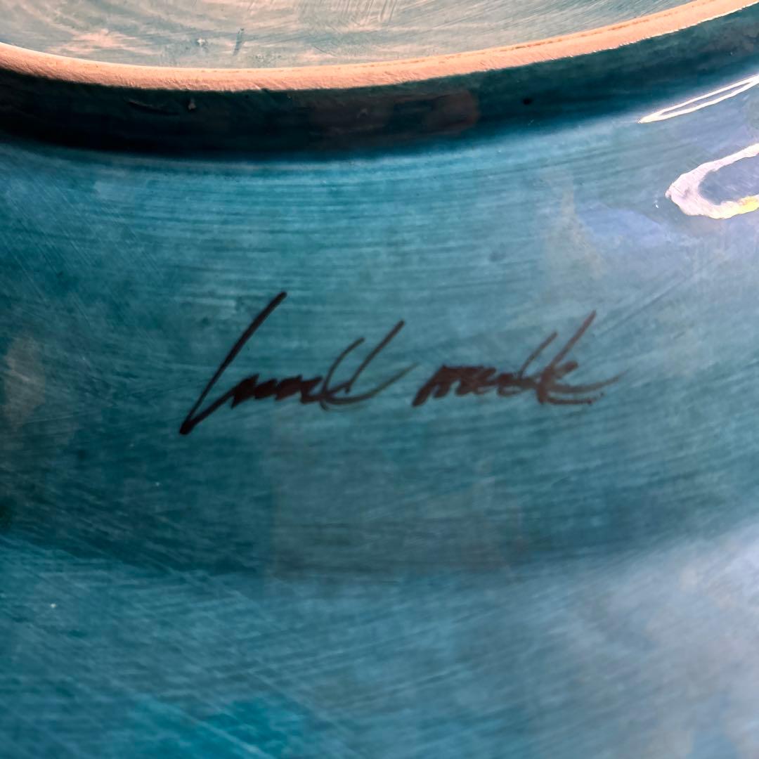 ターコイズを練り込んだ皿、壁掛け(購入者特典有り)