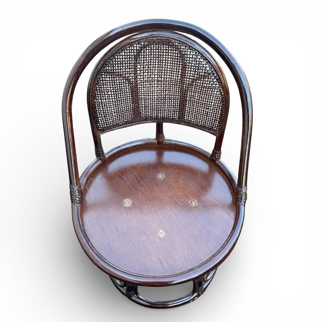 2点セット【新品】楽々ラタン 360度回転 座椅子 籐座椅子　座布団無し