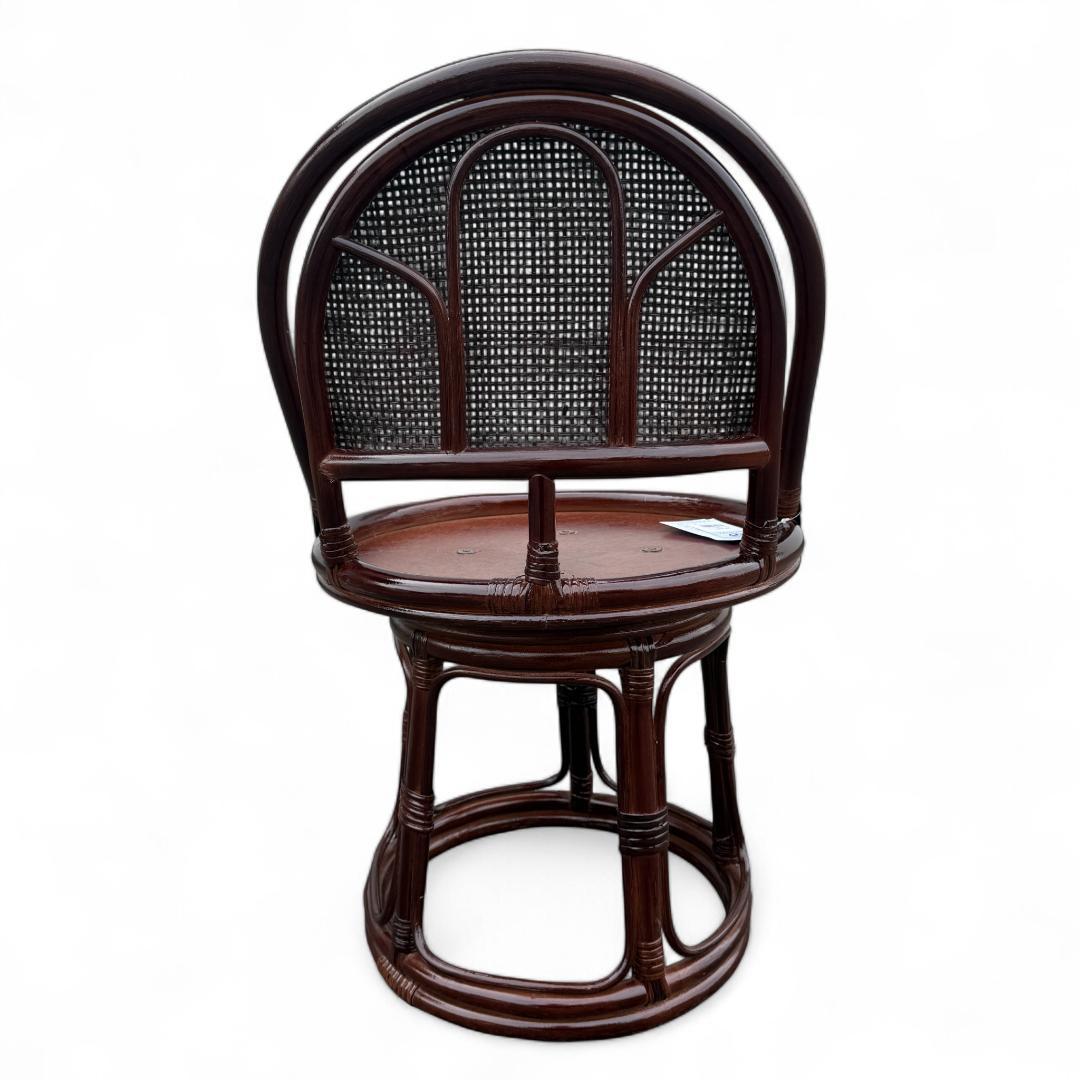 2点セット【新品】楽々ラタン 360度回転 座椅子 籐座椅子　座布団無し