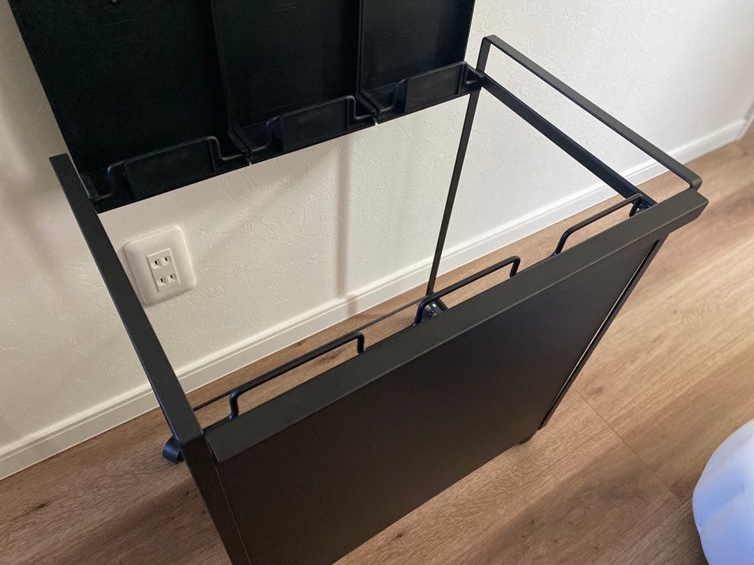 Tower 山崎実業 3分別 黒ごみ箱 キャスター付