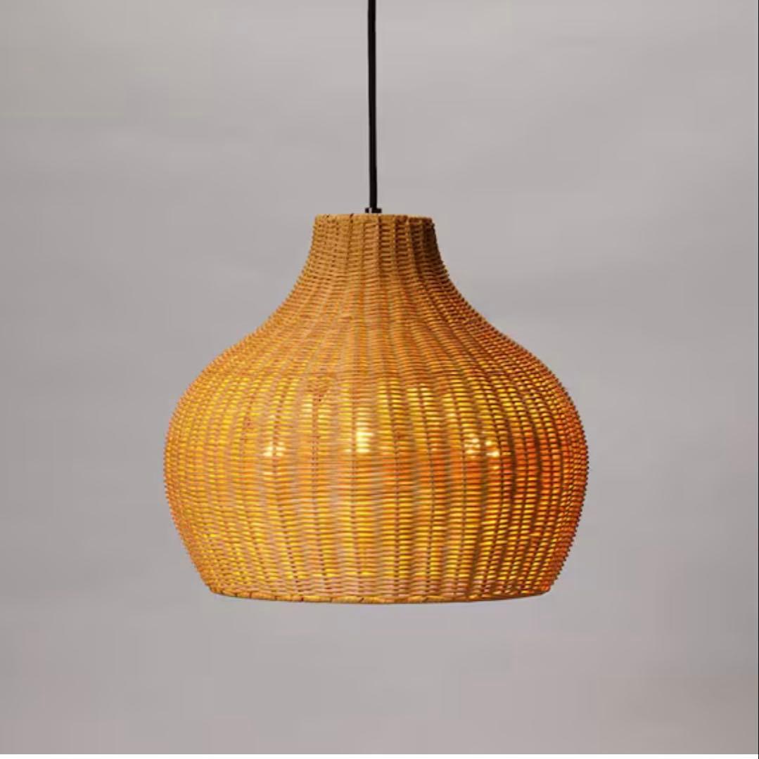 ラタンシェードペンダントライト 3灯 ANM 照明 電球付き ニトリ 美品