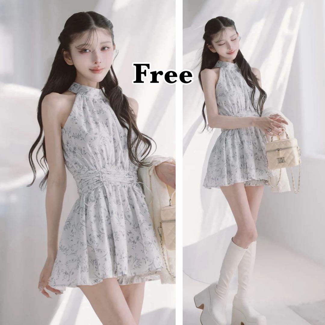 Darich♡アメスリギャザーフレアミニワンピース　(GRY・Free)