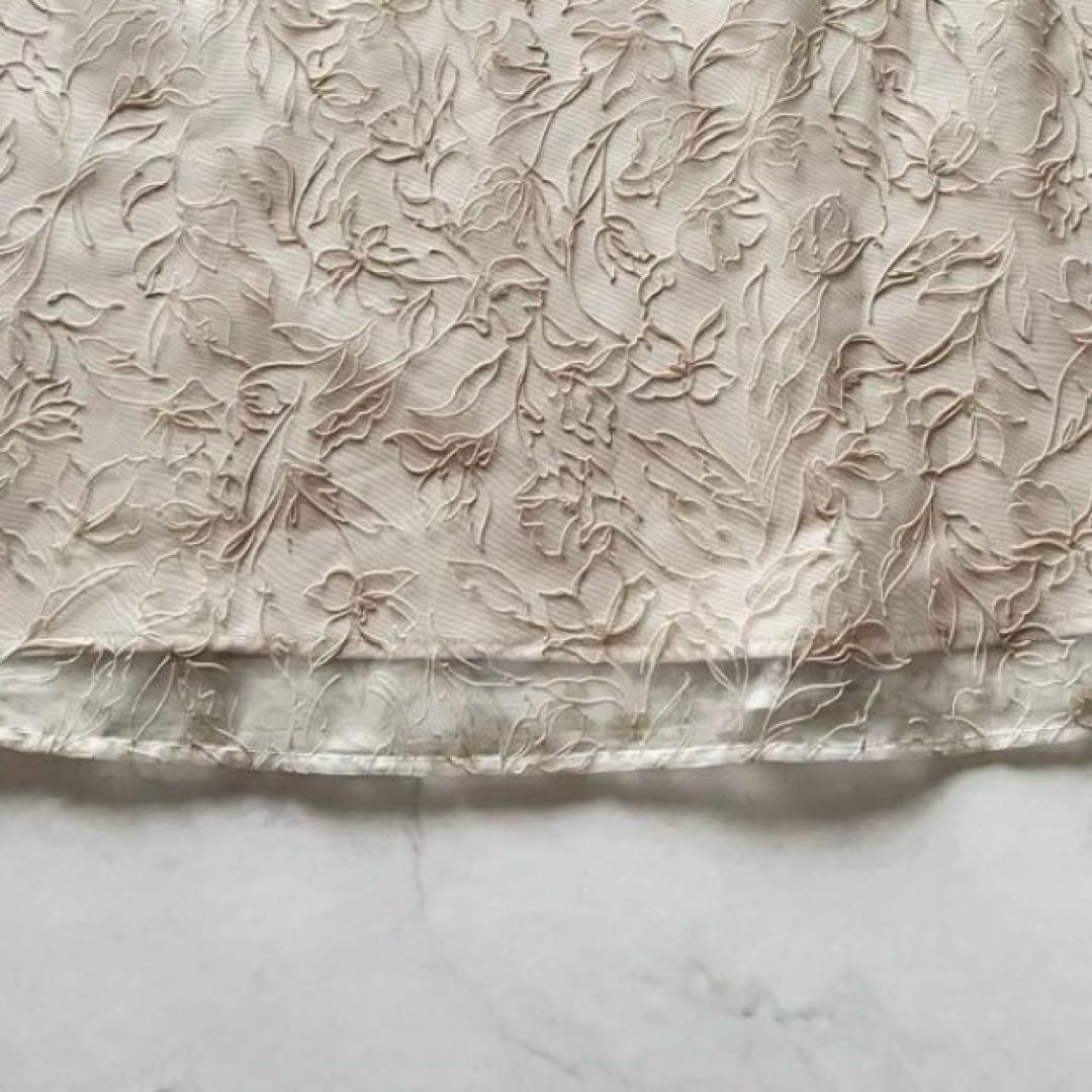 Acka✨️sheer loose one-piece 花柄 アイボリー ロング丈