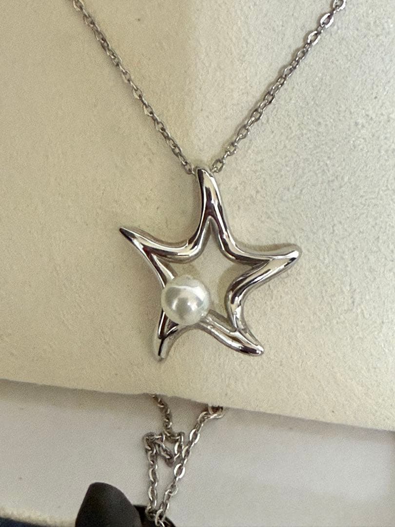 ミキモト シルバー　スター型ベビーパールつき　ネックレス　美品　レア