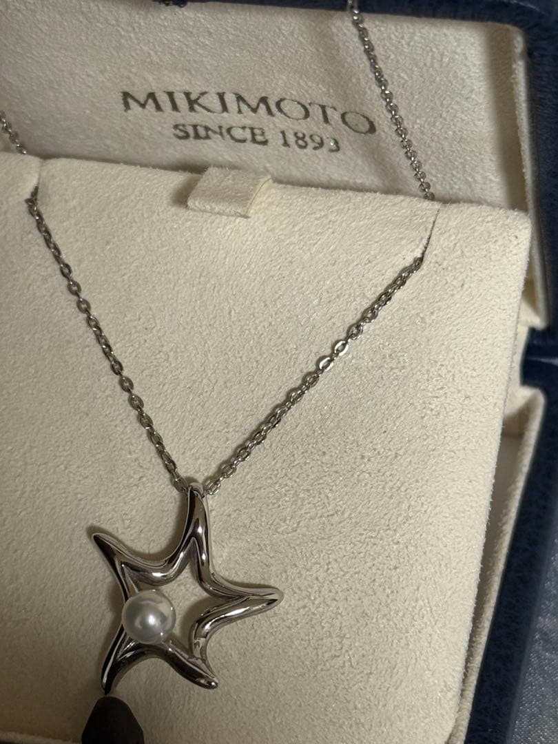 ミキモト シルバー　スター型ベビーパールつき　ネックレス　美品　レア