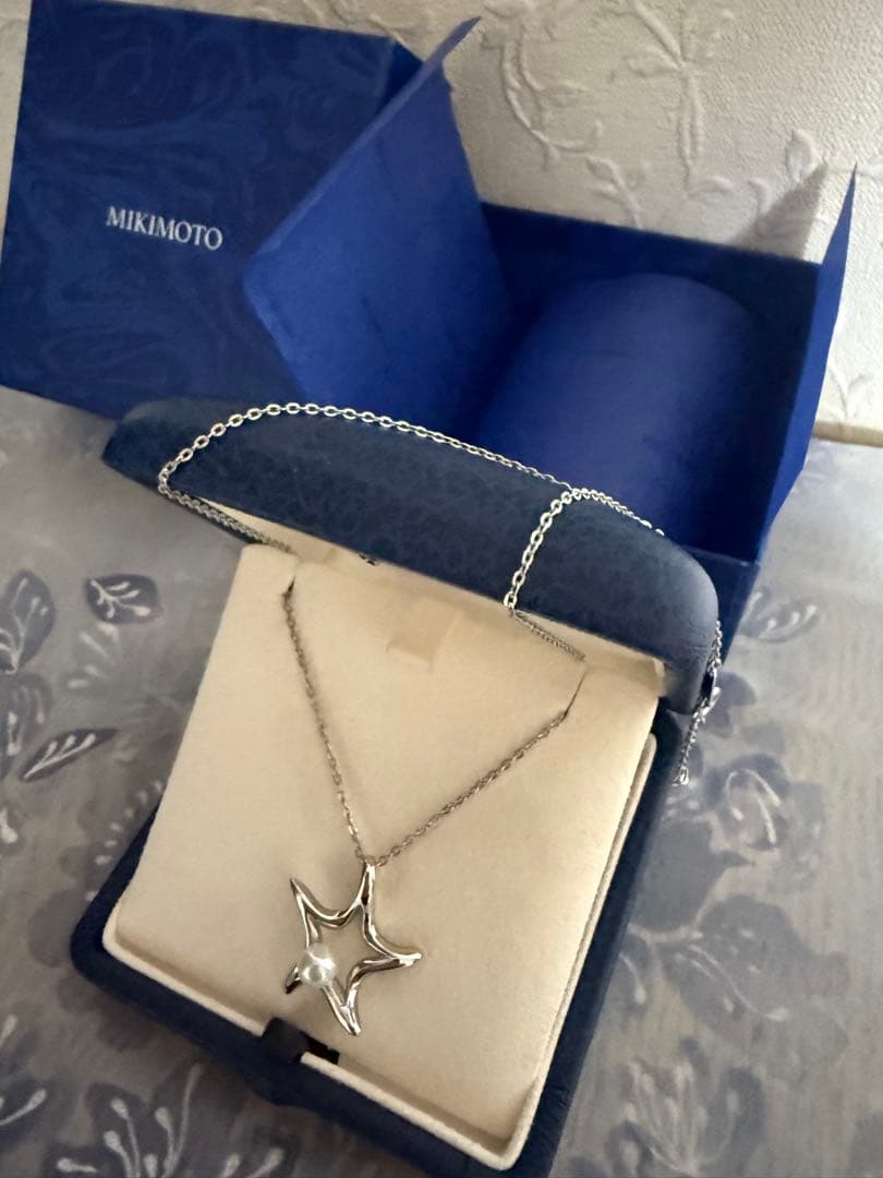 ミキモト シルバー　スター型ベビーパールつき　ネックレス　美品　レア