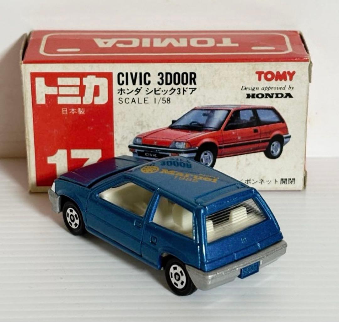 トミカ赤箱　No17 ホンダ シビック 3ドア (名古屋丸栄特注)ブルー