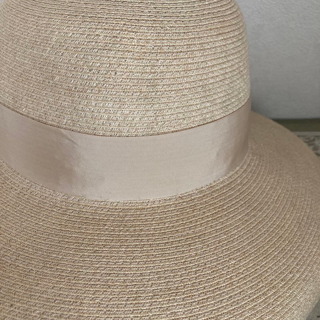 グレヴィGREVI 麦わら帽子　麻　イタリア製