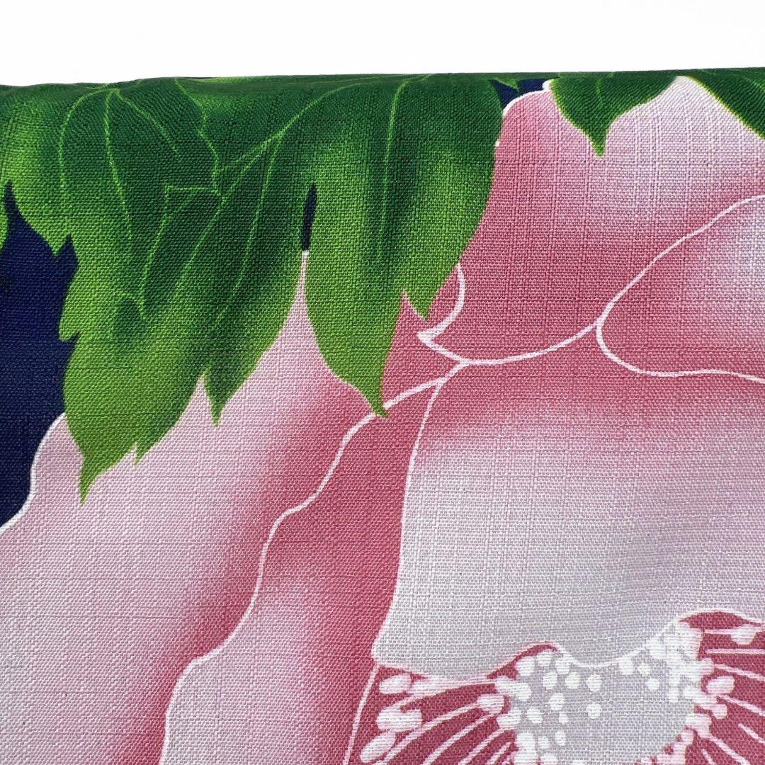 未着用　浴衣　牡丹　藍色　華やか　お洒落　着物　032a d