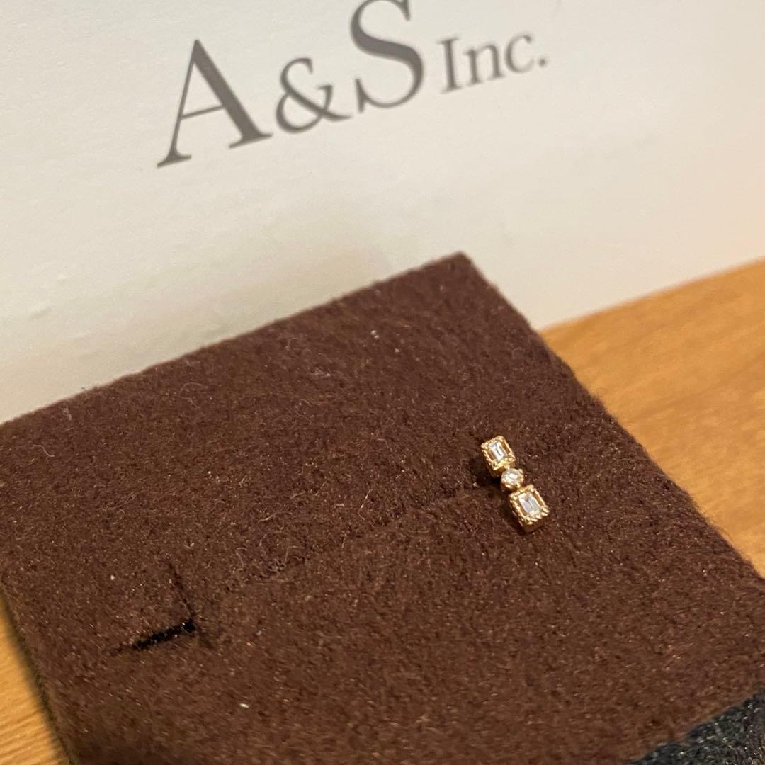 アガット　k10ダイヤスタッドピアス　片耳のみ