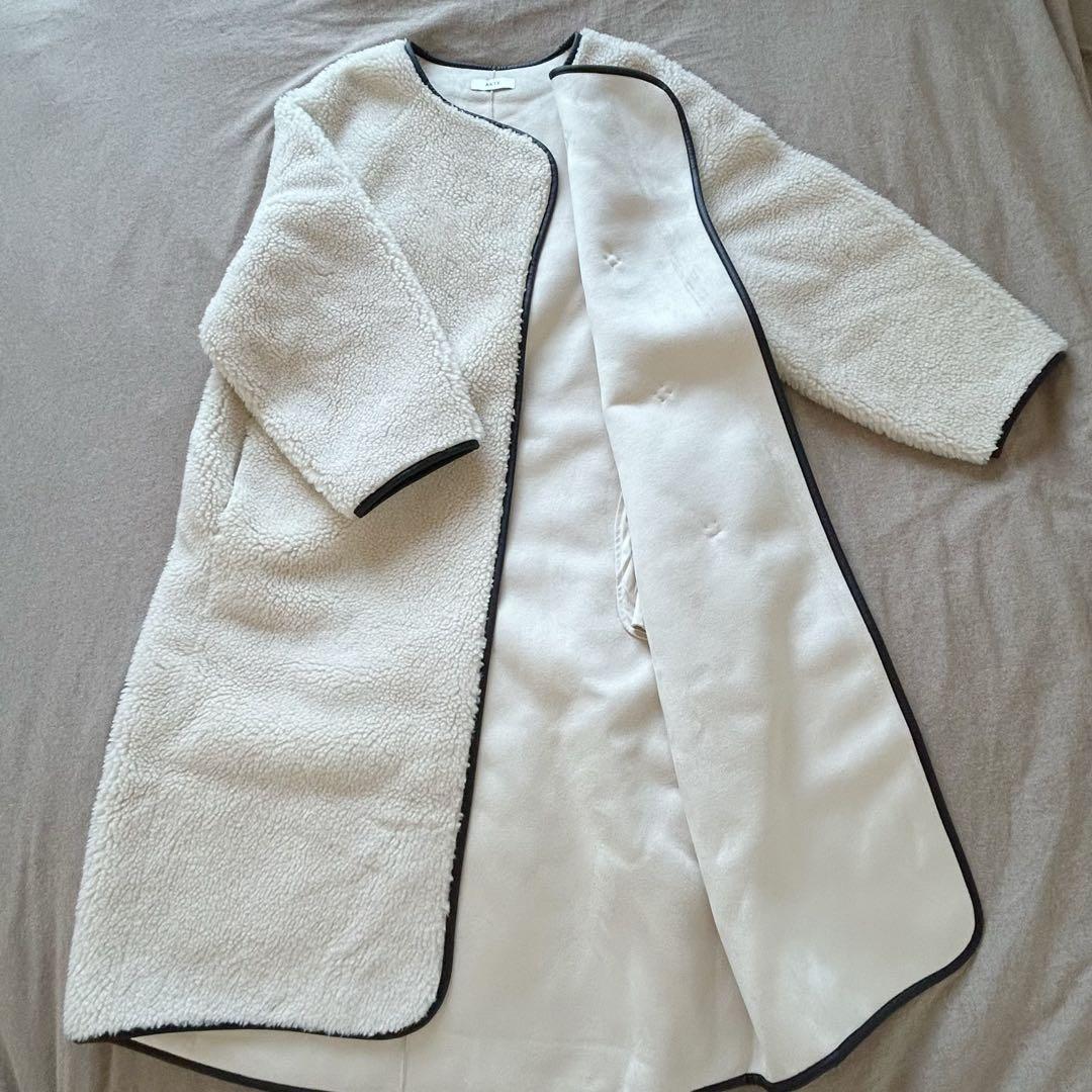 【美品】AKTE ボアコート　ノーカラーコート