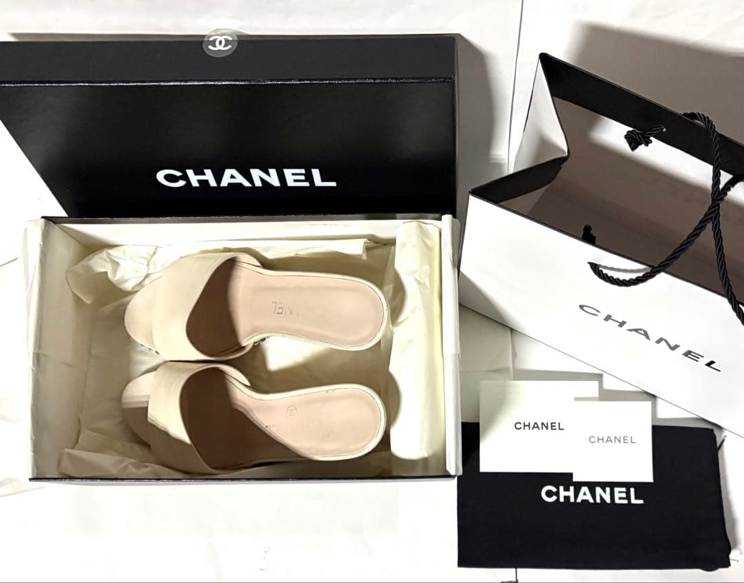 aaa！CHANELシャネル☆ウェッジソールサンダル&保管ケース・袋