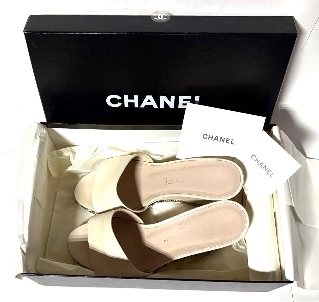 aaa！CHANELシャネル☆ウェッジソールサンダル&保管ケース・袋