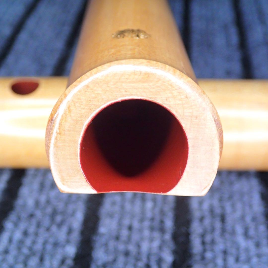 尺八 銘木(楓) 和田謹製 琴風調 二印 一尺八寸管