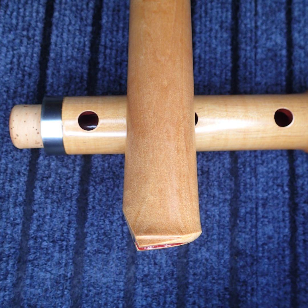 尺八 銘木(楓) 和田謹製 琴風調 二印 一尺八寸管