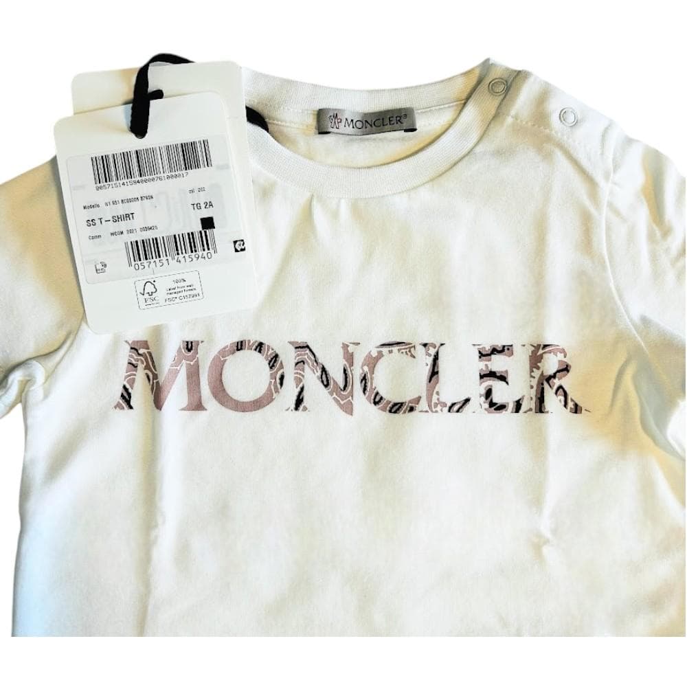 新品！QRコード付きMONCLERモンクレールロゴベビーTシャツ2歳90cm