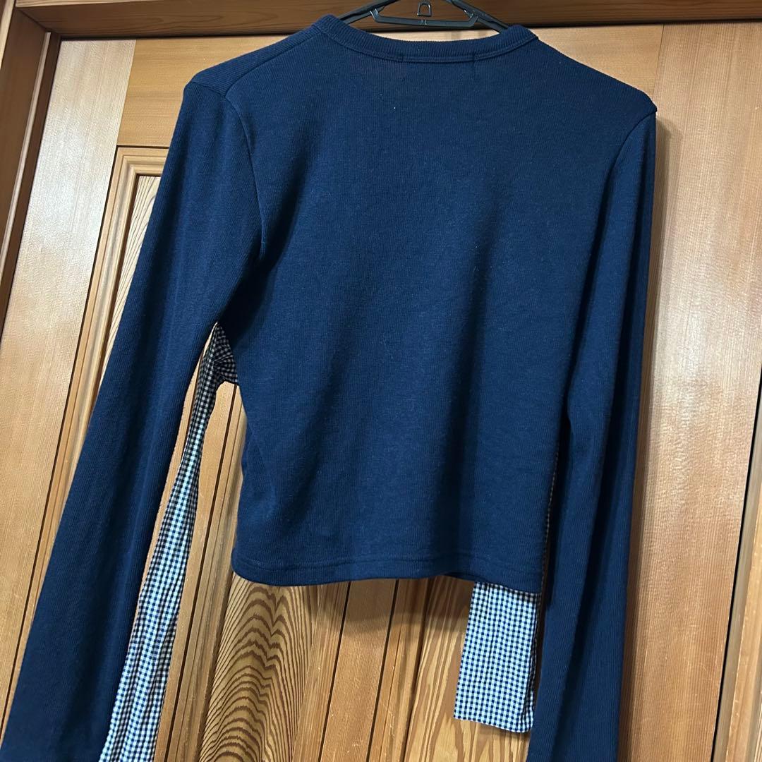 CRANK Ribbon Tide Knit Cardigan ネイビー