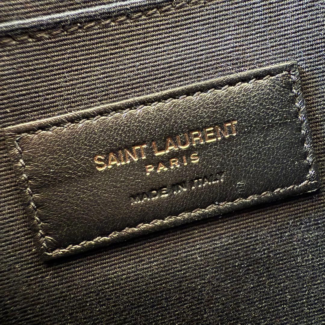 極美✨ サンローラン YSLロゴ クラッチバッグ レザー 黒 セカンドバッグ