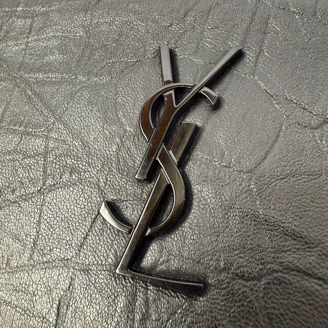 極美✨ サンローラン YSLロゴ クラッチバッグ レザー 黒 セカンドバッグ