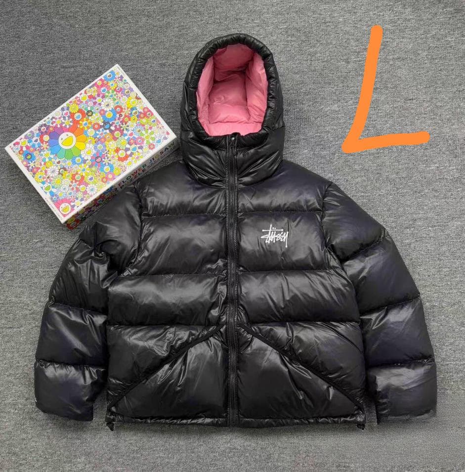 Stussy 刺繍 ブラック Lサイズ ダウンジャケット