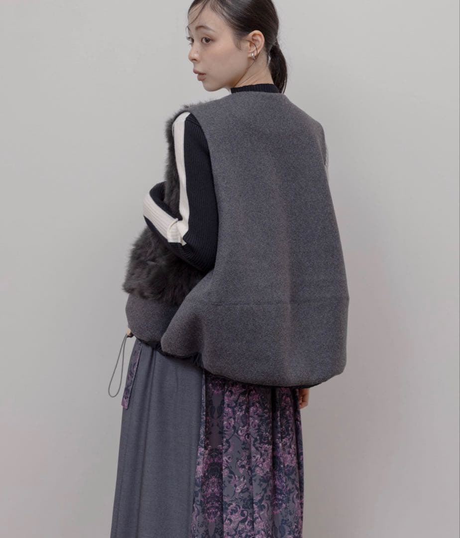 新品未使用eimme law グレー ファー ベスト