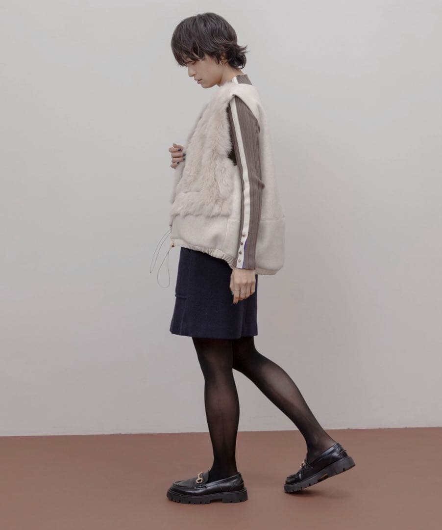 新品未使用eimme law グレー ファー ベスト