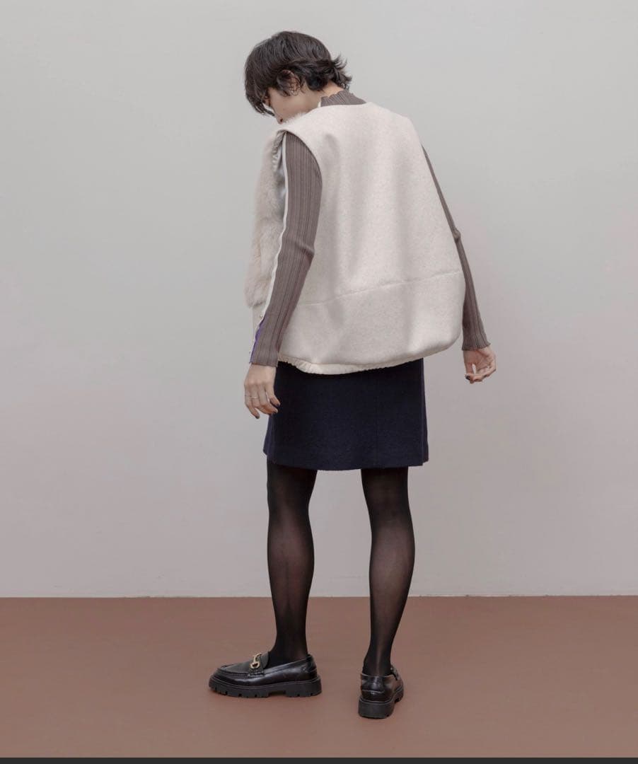 新品未使用eimme law グレー ファー ベスト