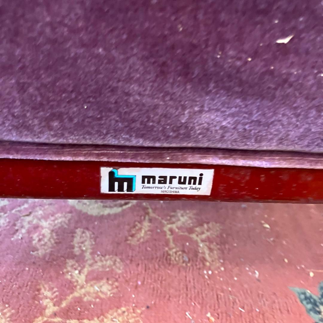 昭和レトロ マルニ木工 ベロアソファ 一人掛けソファー アームチェア クラシック