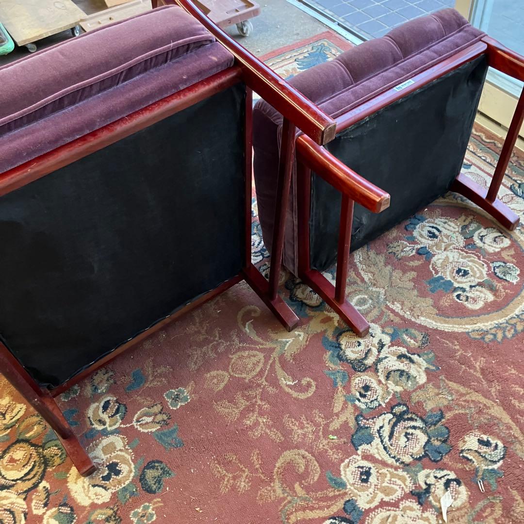 昭和レトロ マルニ木工 ベロアソファ 一人掛けソファー アームチェア クラシック