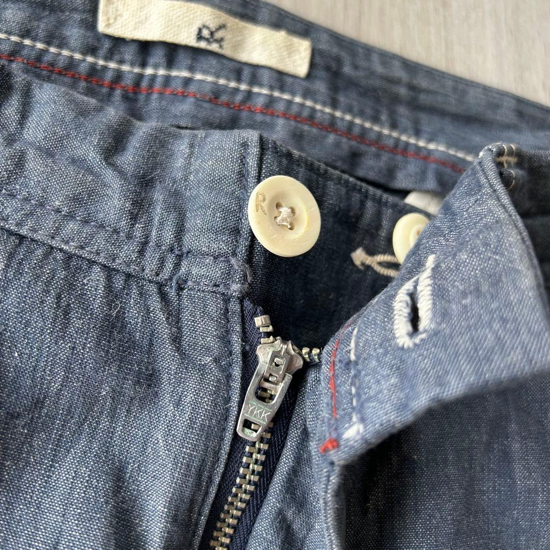 45rpm コットン リネン インディゴ チノパン30 シャンブレー アメカジ